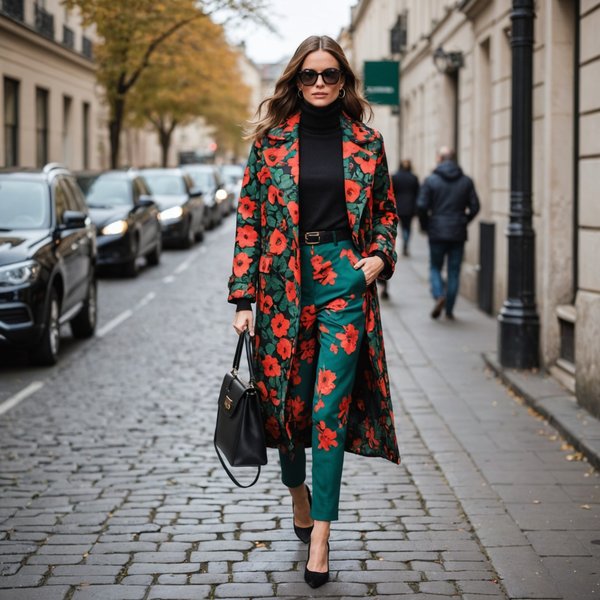 Quelle est la meilleure façon de porter des imprimés floraux en hiver pour un look chic?